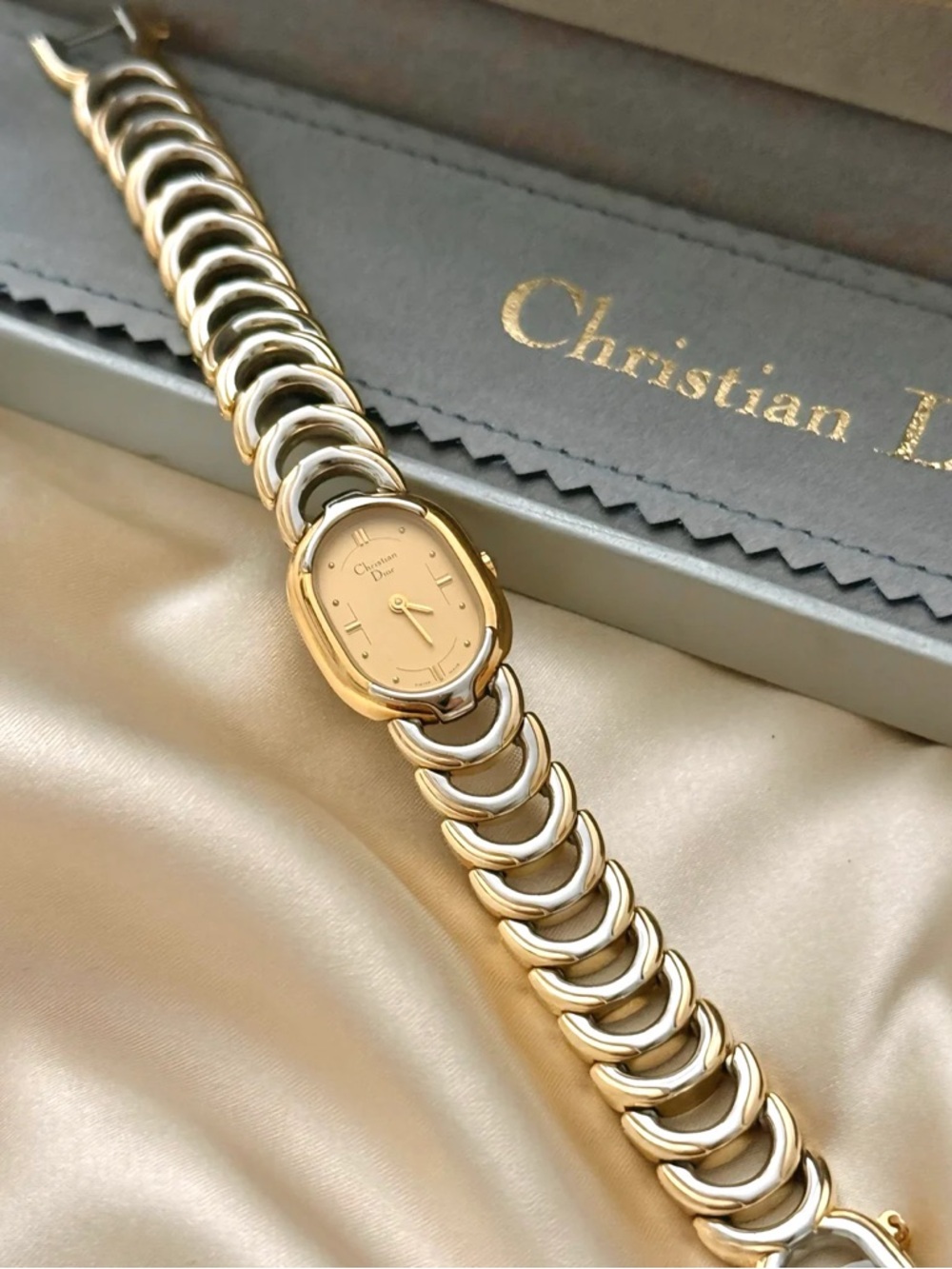 AUTHENTIC RARE VINTAGE DIOR TWO-TONED WATCH